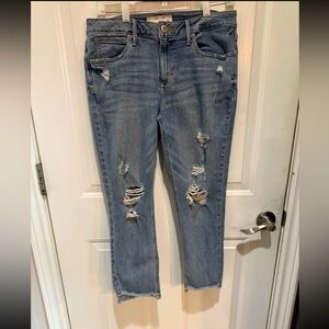 Maurices Light Blue Distressed Ankle Jeans